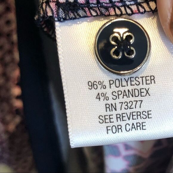 Croft & Barrow 3/4 length sleeve pink, black and white tunic - Picture 5 of 8